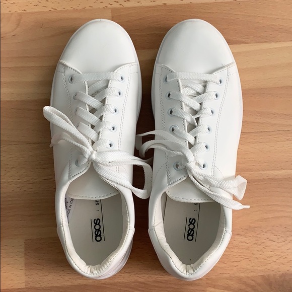 asos white platform sneakers